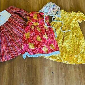 Pioneer Days dresses rodeo Little House on Prairie costume Set bonnet vintage